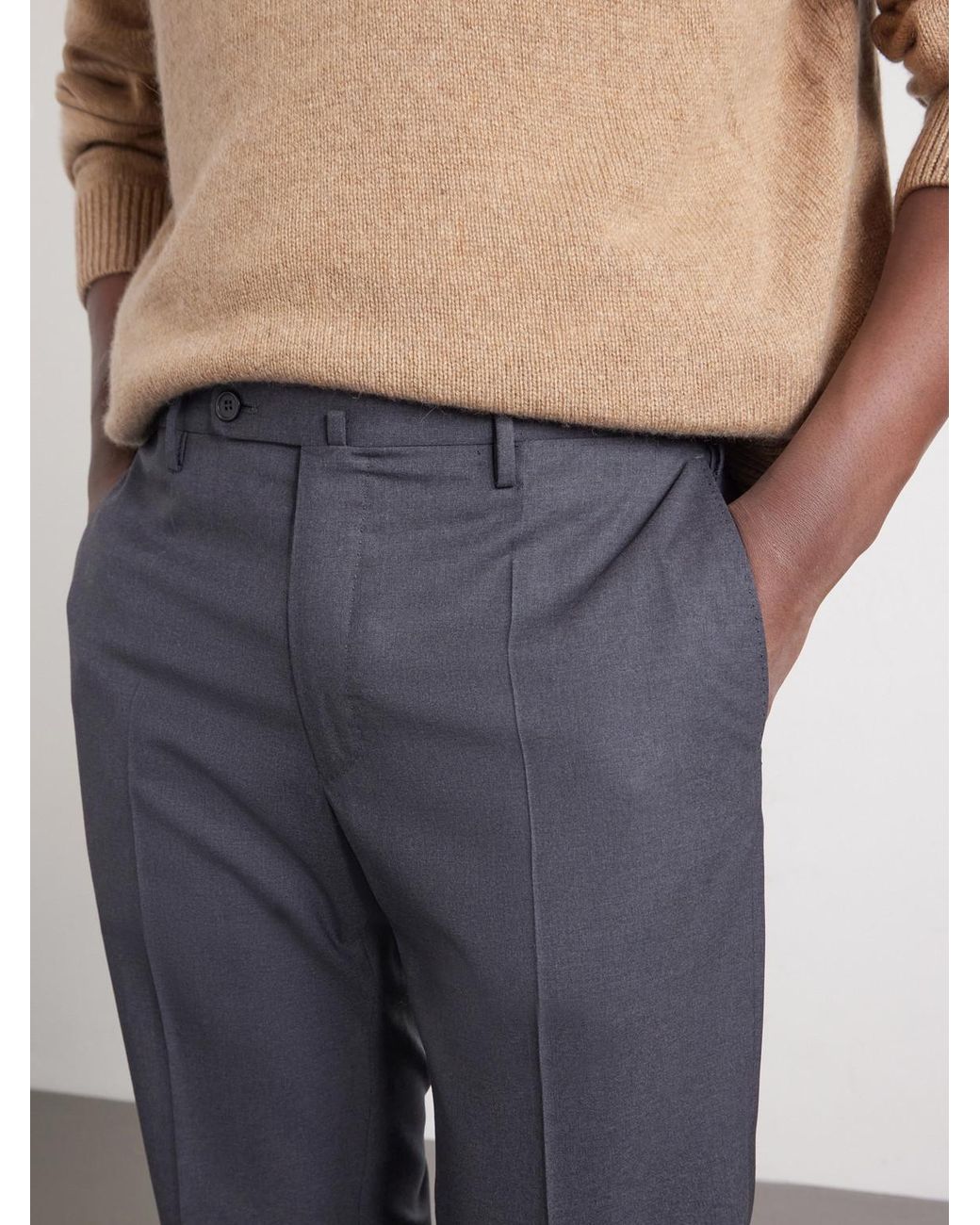 Slowear Gray Slim-Fit Wool Trousers for men