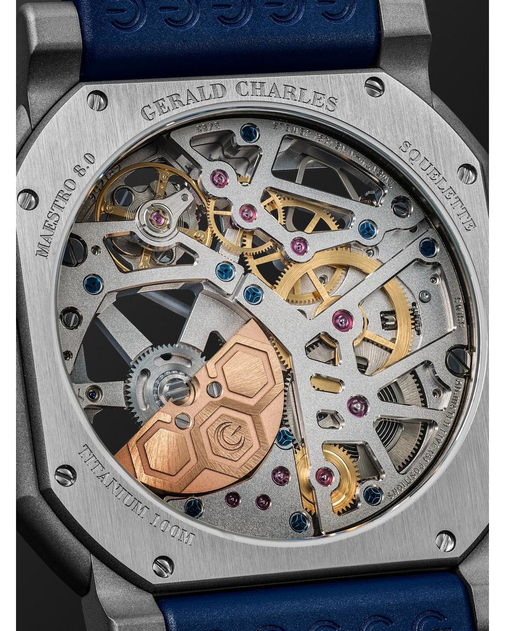 Gerald Charles Blue Maestro 8.0 Gc Sport Limited Edition Automatic Chronograph Titanium Watch, Ref. Gc8.0-Tx-Tn-01 for men