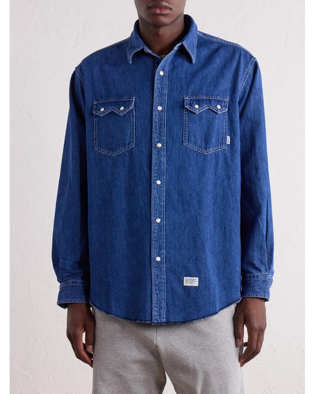 (w)taps Blue Allman Denim Shirt for men