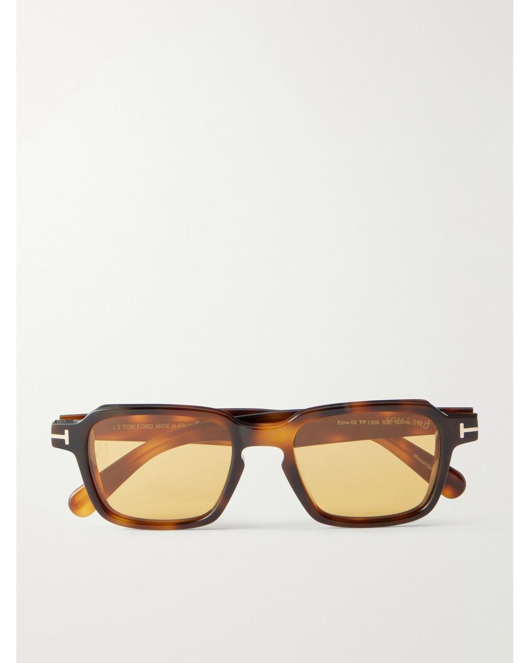 Tom Ford Natural Ezra-02 Square-Frame Acetate Sunglasses for men