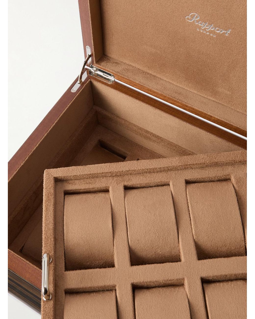 Rapport Brown Heritage Wood 16-piece Watch Box for men