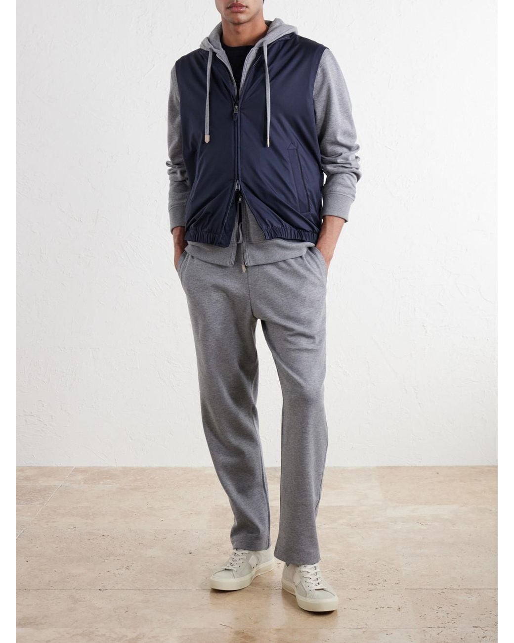 Canali Blue Shell Zip-Up Gilet for men