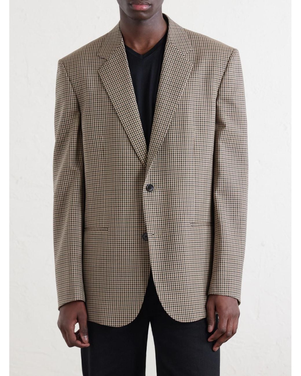 Gucci Gray Checked Wool Suit Jacket for men