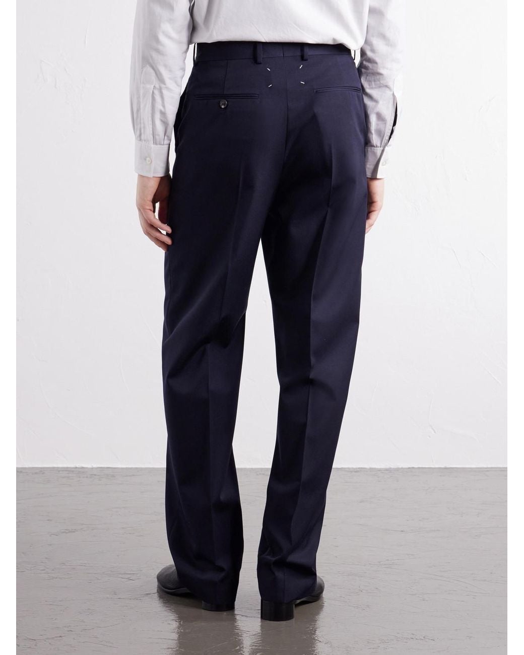 Maison Margiela Blue Insertion Straight-leg Patched Virgin Wool Trousers for men