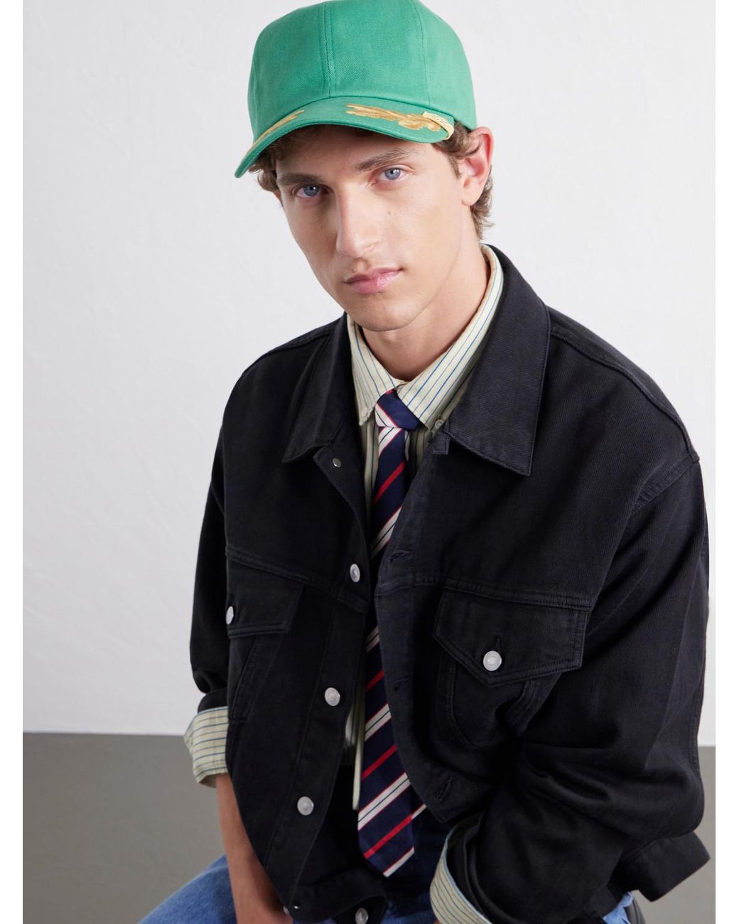 Visvim Green Excelsior Ii Embroidered Cotton-Canvas Cap for men
