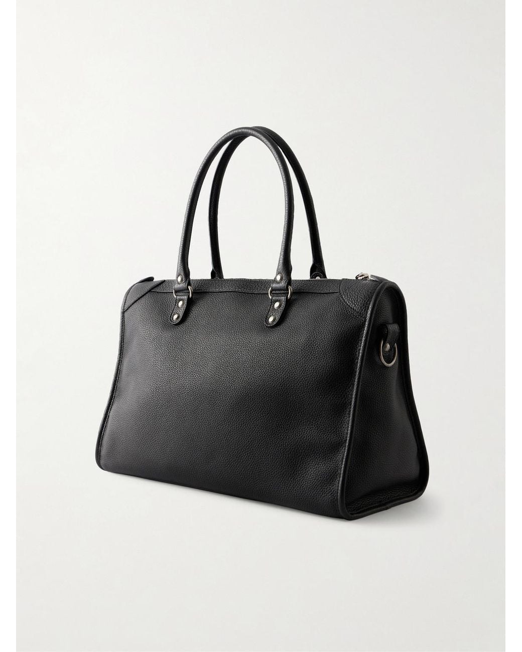 Balenciaga Black Le City Business Large Full-Grain Leather Weekend Bag for men