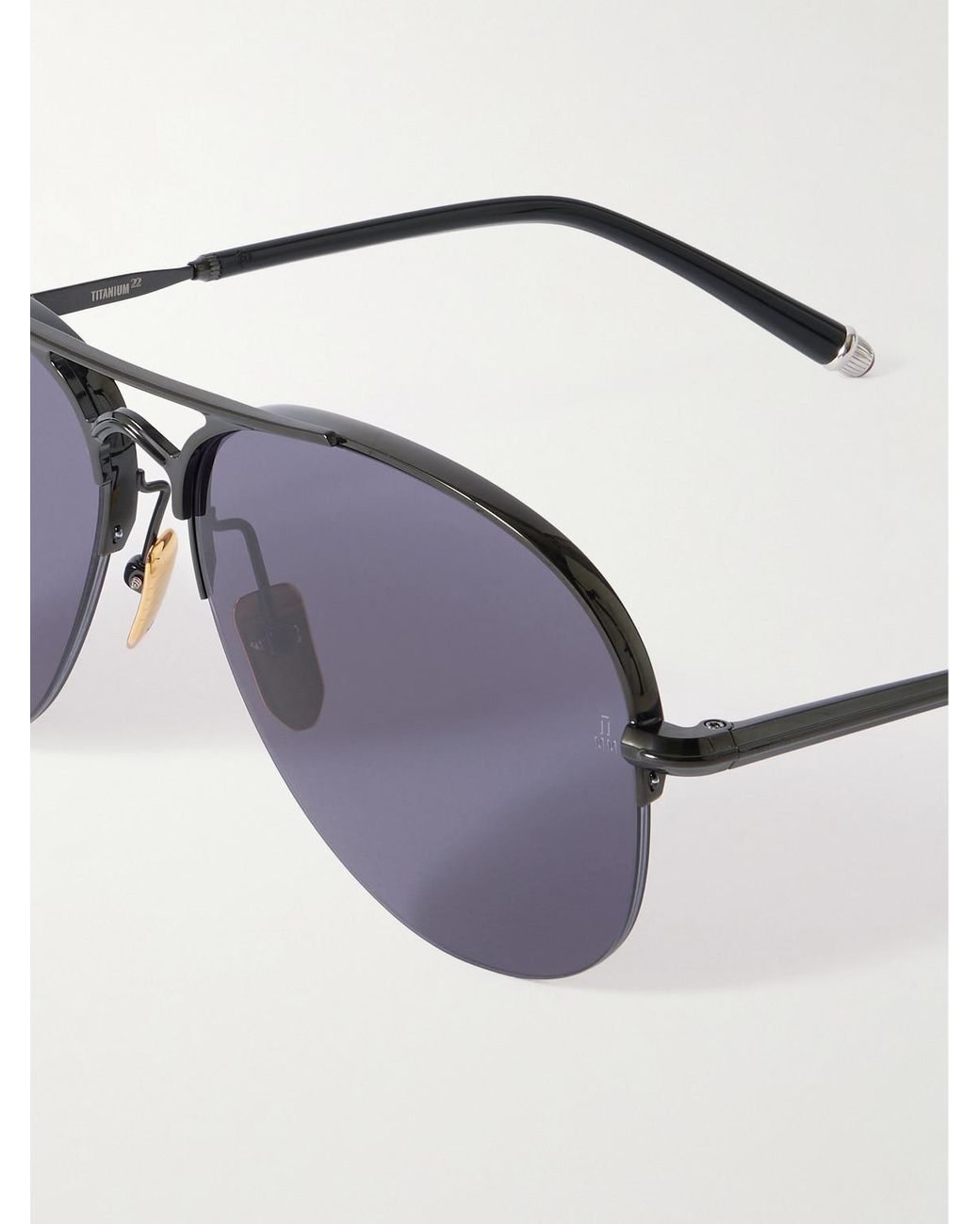 Jacques Marie Mage Blue Amelia Double-Bridge Aviator-Style Metal Sunglasses for men