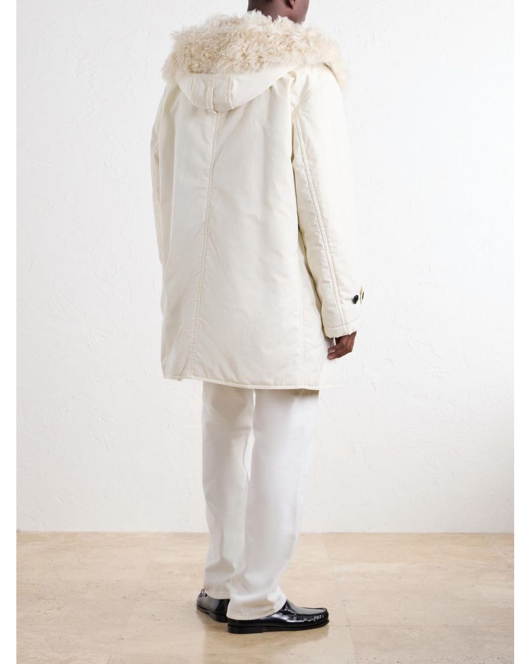 Totême Natural Hooded Shearling-Lined Cotton-Ripstop Parka for men
