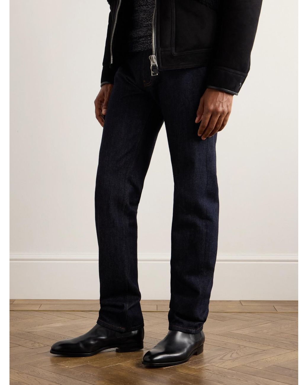 John Lobb Black Lawry Leather Chelsea Boots for men