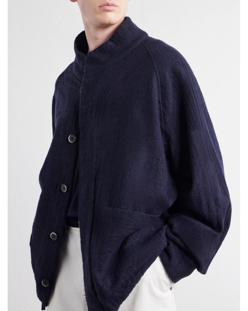 Barena Blue Barcarolo Virgin Wool Blouson Jacket for men