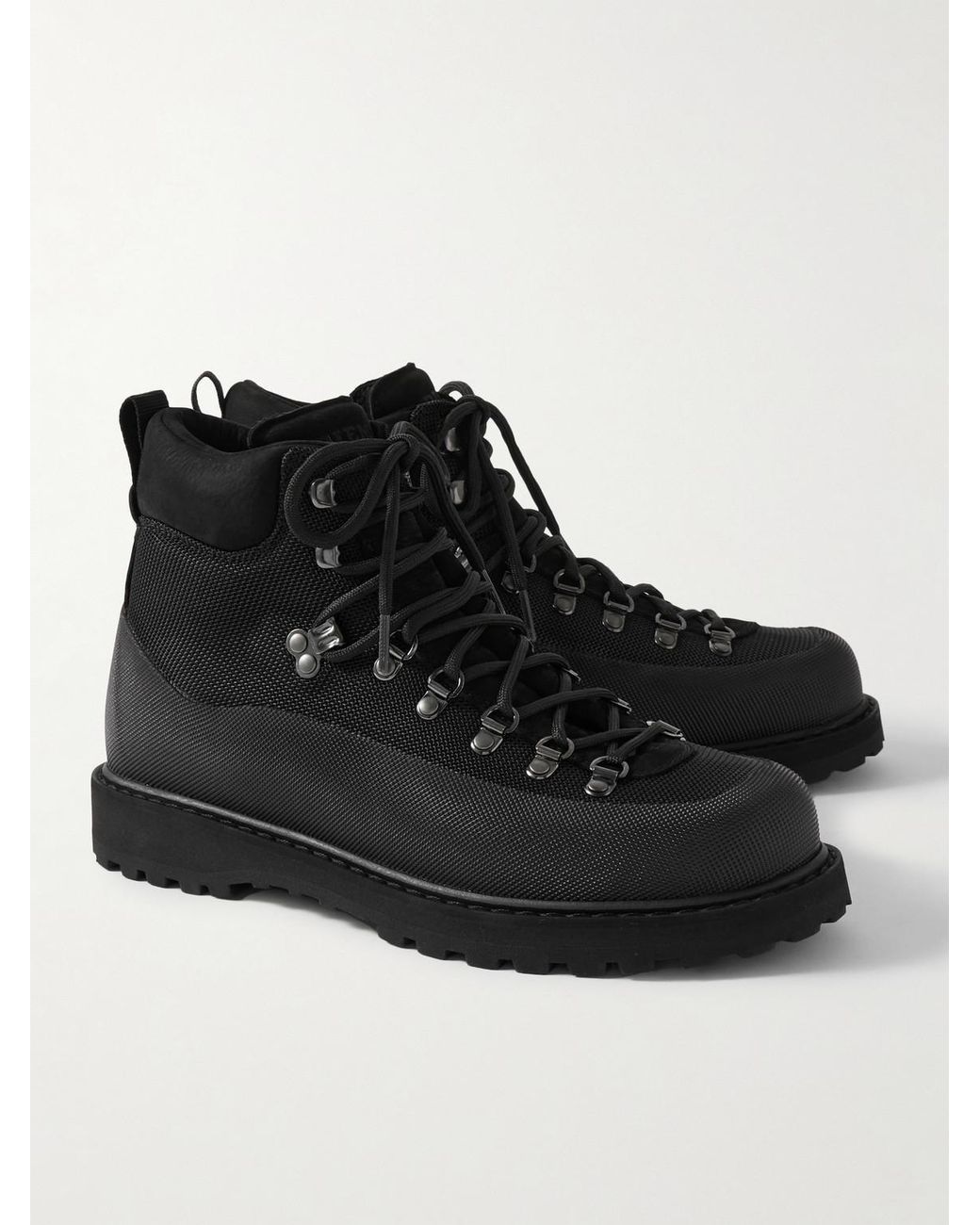 Diemme Black Roccia Vet Sport Suede And Rubber-Trimmed Shell Hiking Boots for men