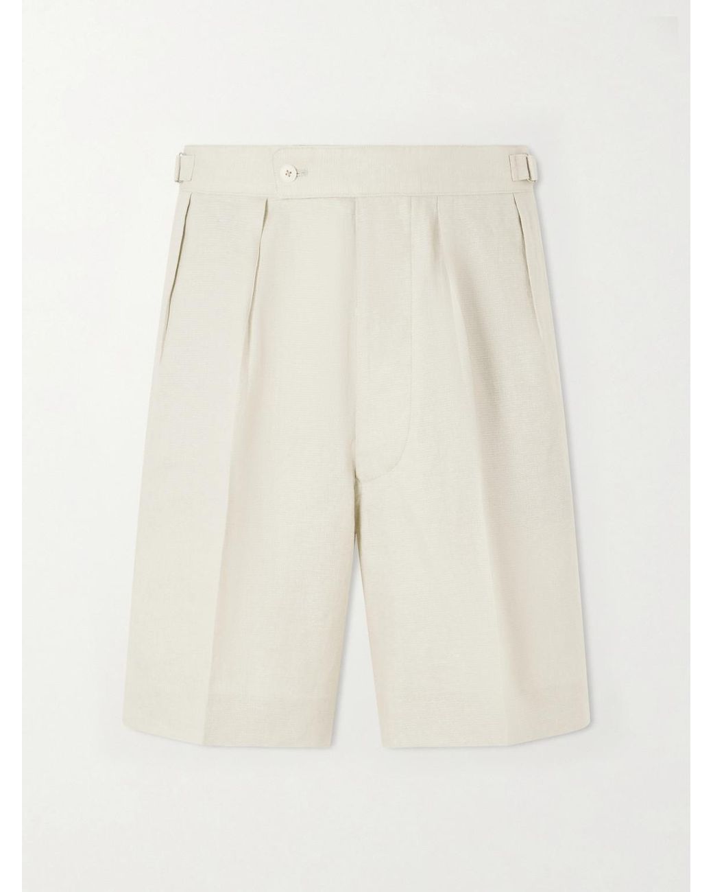 Kaptain Sunshine Natural Gurkha Straight-leg Linen And Silk-blend Shorts for men