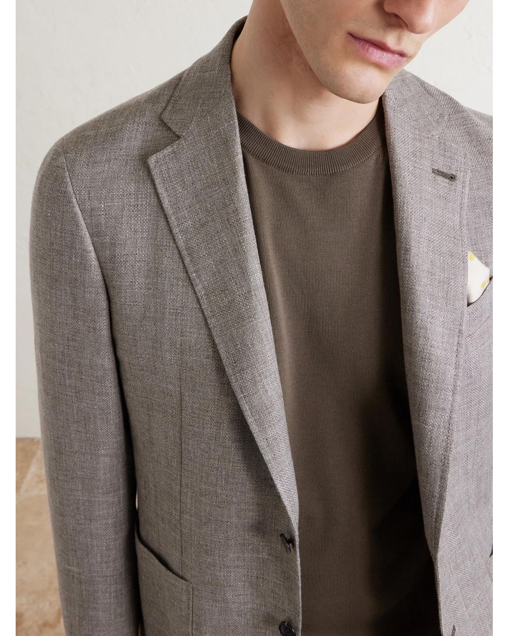 Canali Gray Cotton Sweater for men
