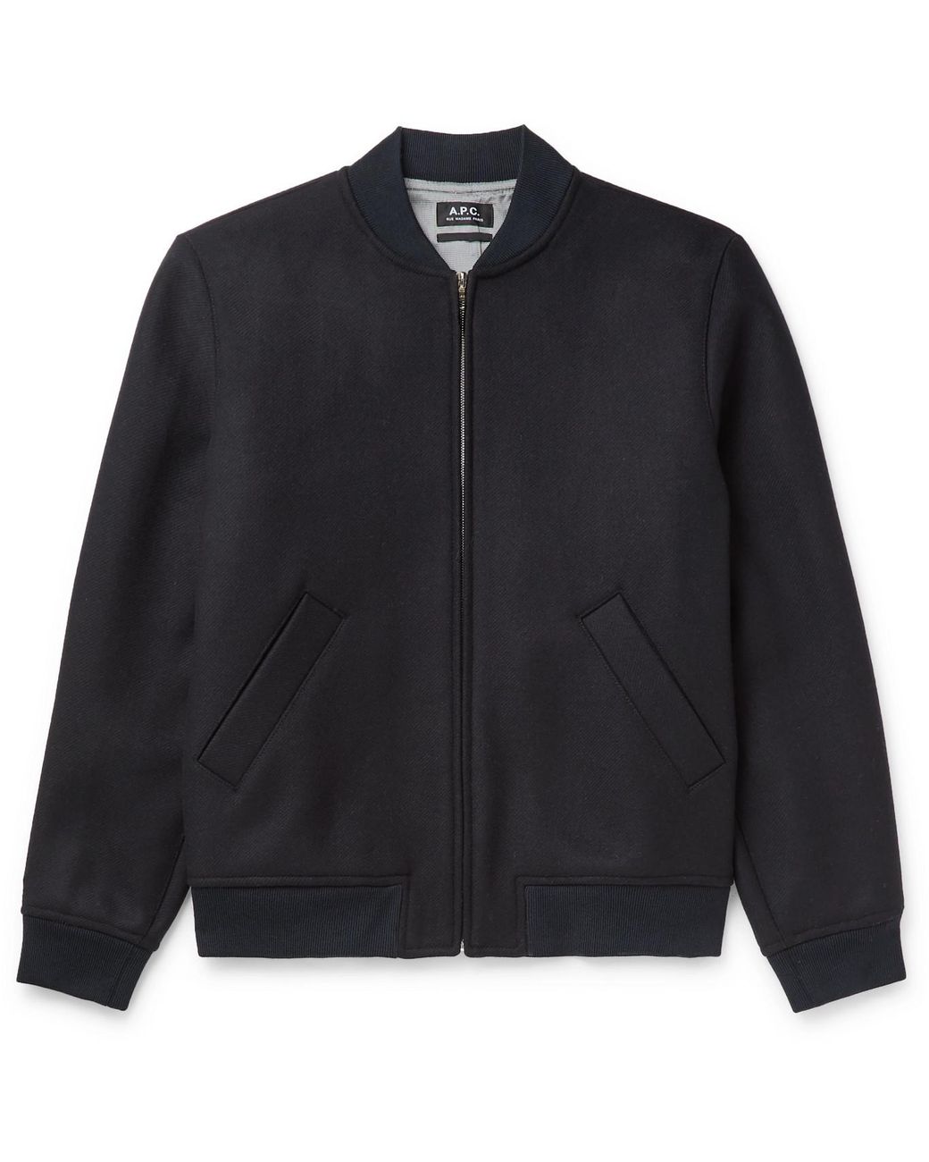 A.P.C. Karl Woolblend Bomber Jacket in Blue for Men Lyst
