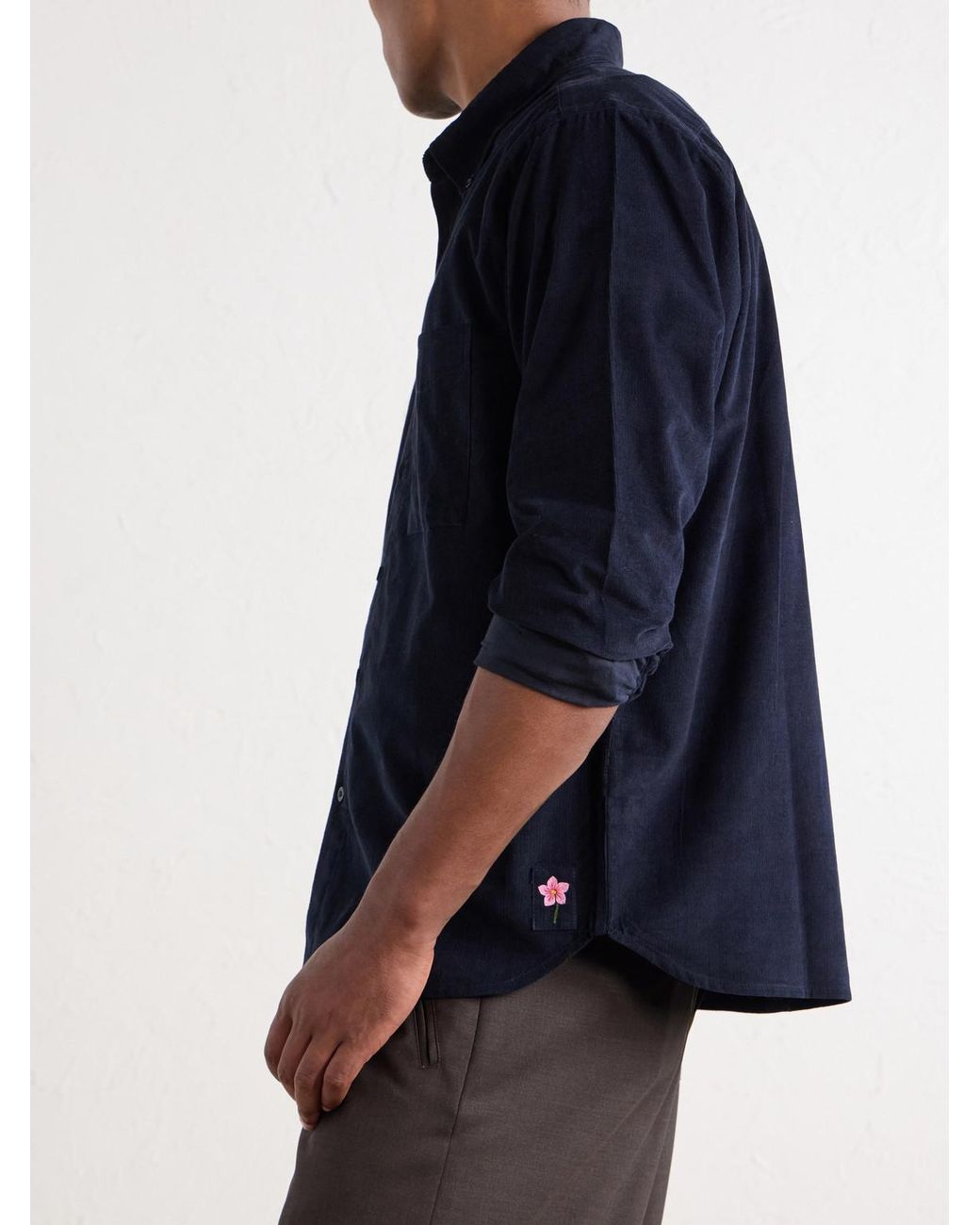 Kardo Blue Ronald Cotton-Corduroy Shirt for men