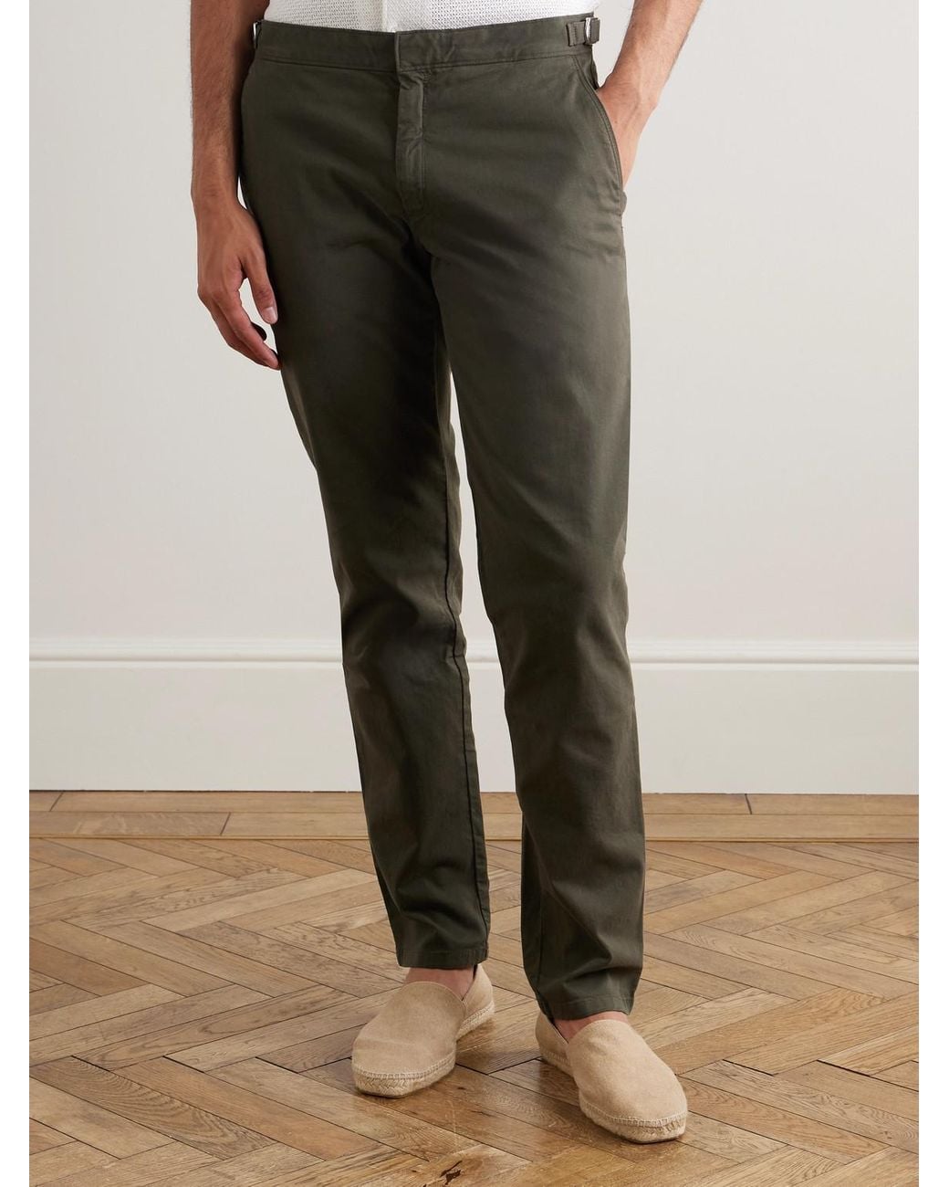 Orlebar Brown Black Fallon Straight-Leg Organic Cotton-Blend Twill Trousers for men