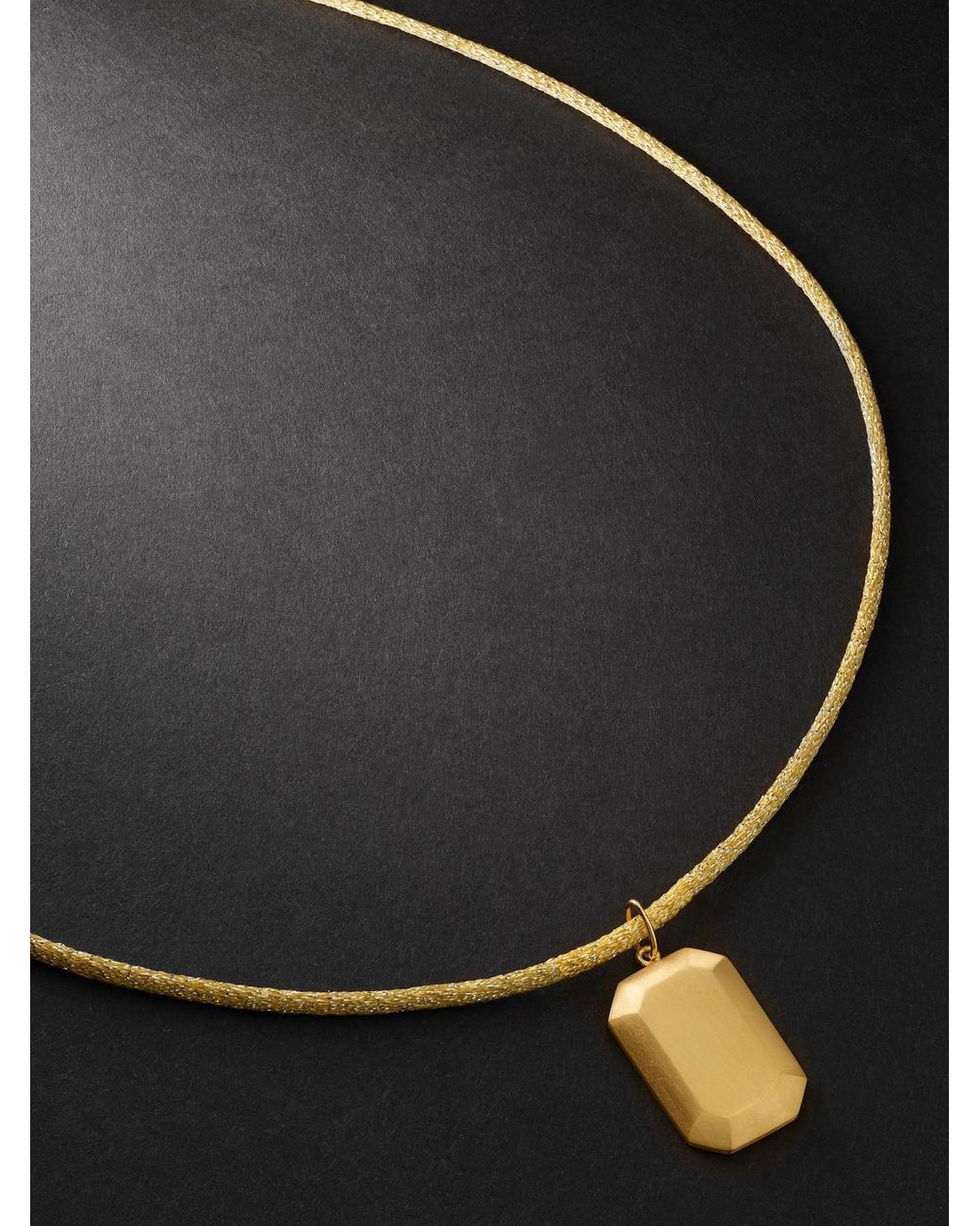 Carolina Bucci Brushed 18-Karat And Blackened And Lurex Pendant Necklace for men