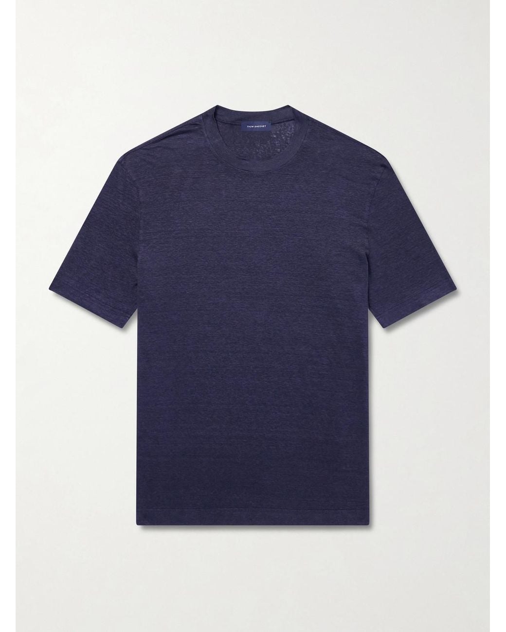 Thom Sweeney Blue Linen-blend T-shirt for men
