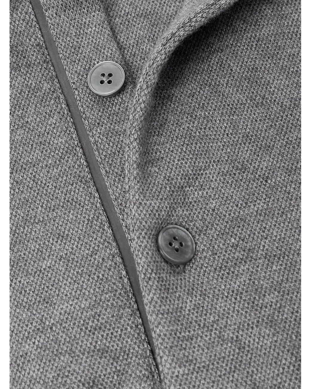 Zegna Gray Cotton-Piqué Polo Shirt for men