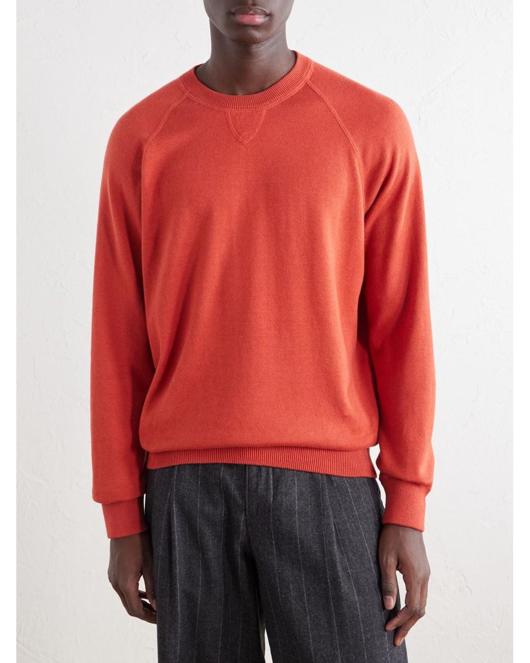 Ghiaia Red Cotton And Cashmere-Blend Sweatshirt for men