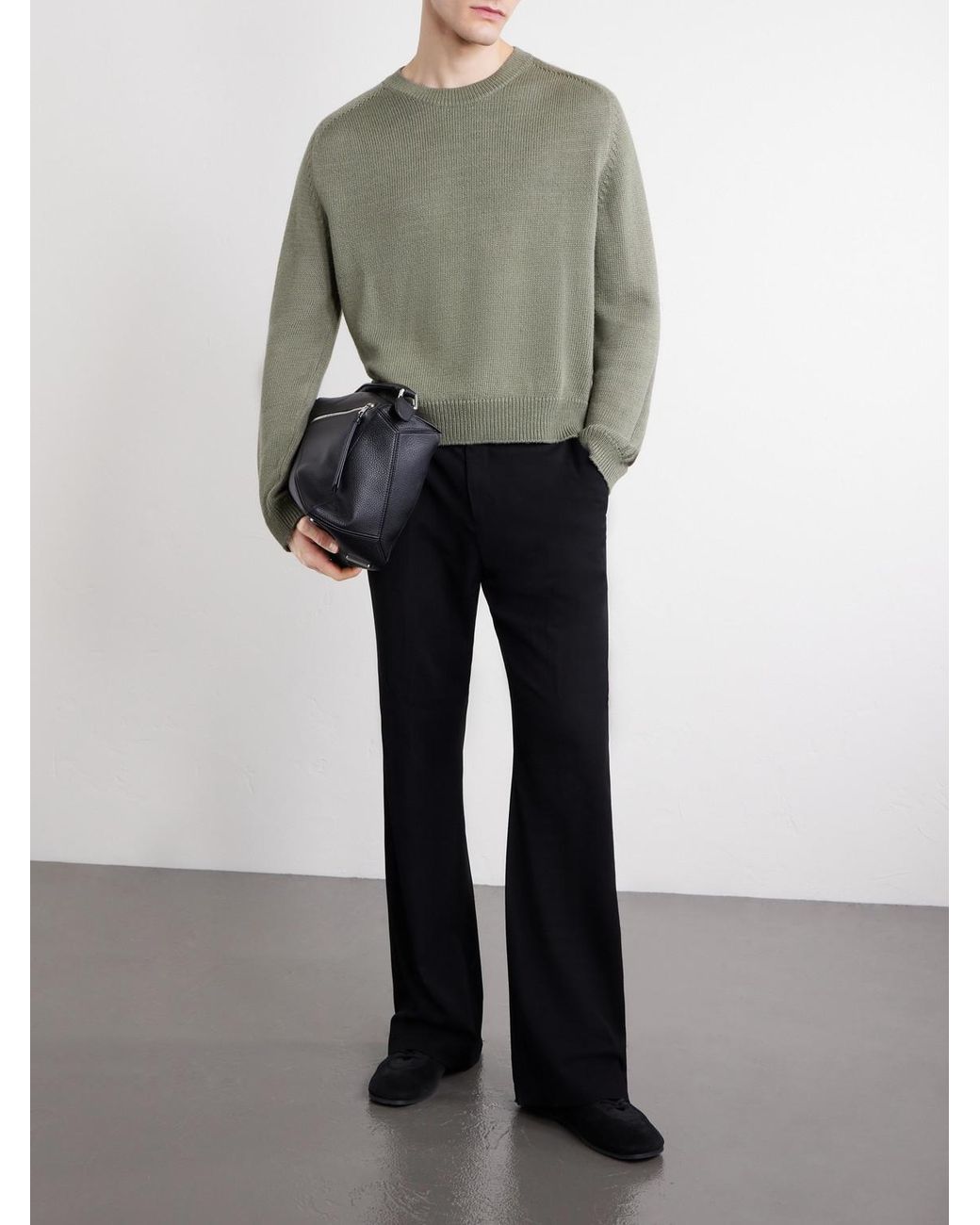 Our Legacy Green Knitted Cotton Sweater for men