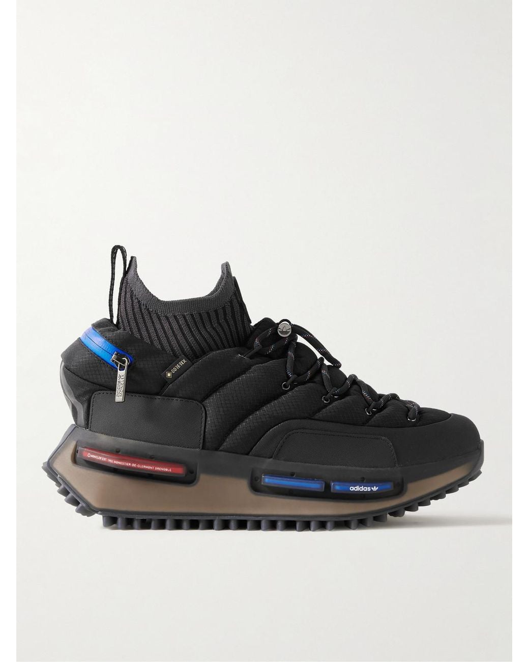 Moncler Genius Black Adidas Originals Nmd Runner Stretch Jersey-Trimmed Quilted Gore-Tex High-Top Sneakers for men