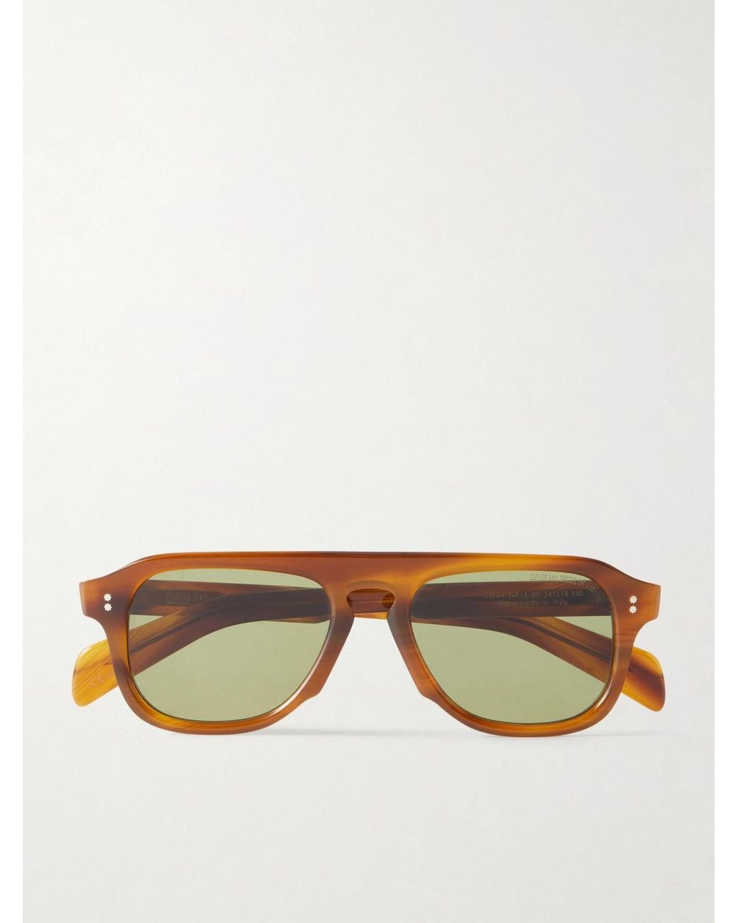 Cutler & Gross Brown Gr14 Aviator-Style Acetate Sunglasses for men