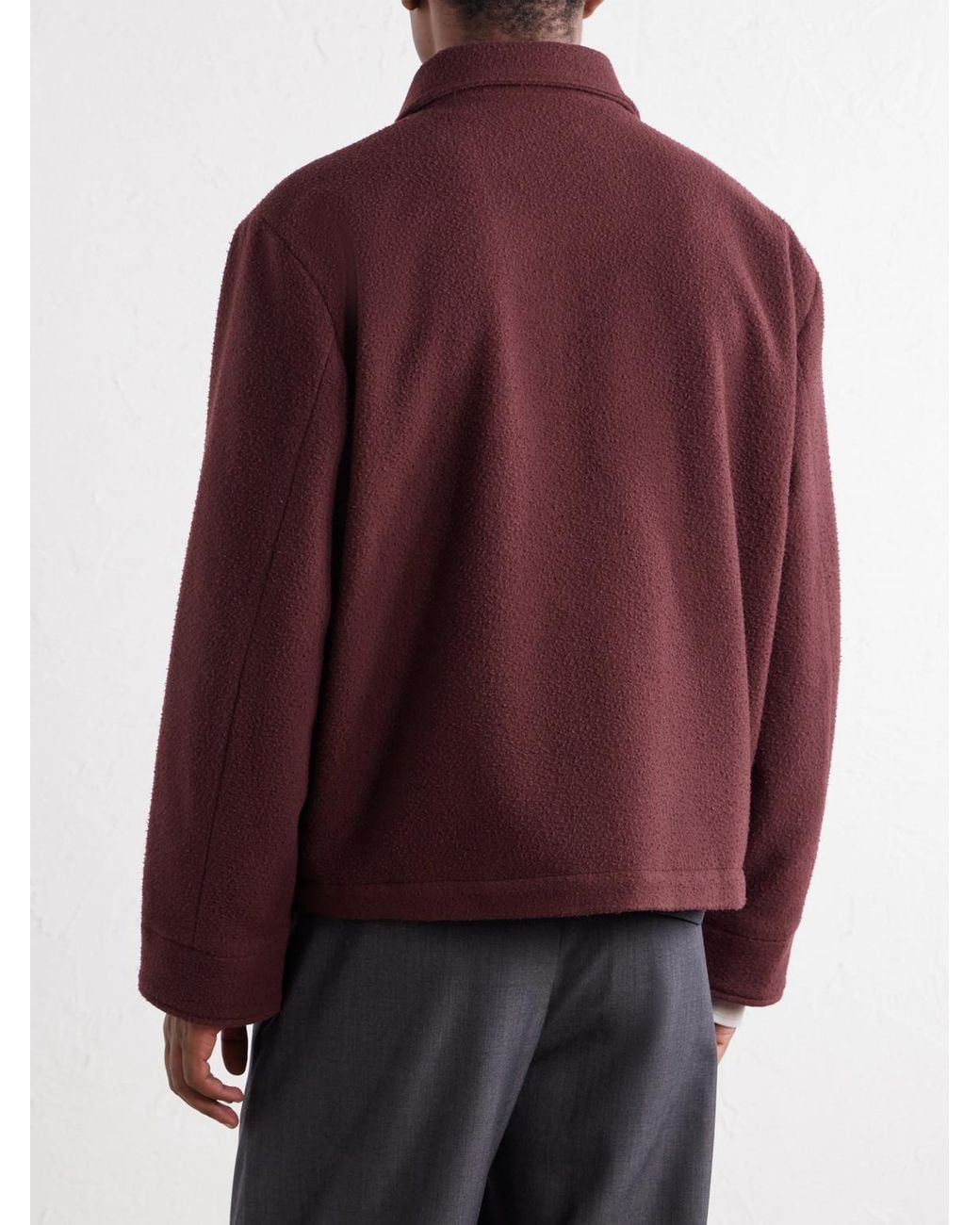 Second Layer Red Jefe Wool Blouson Jacket for men