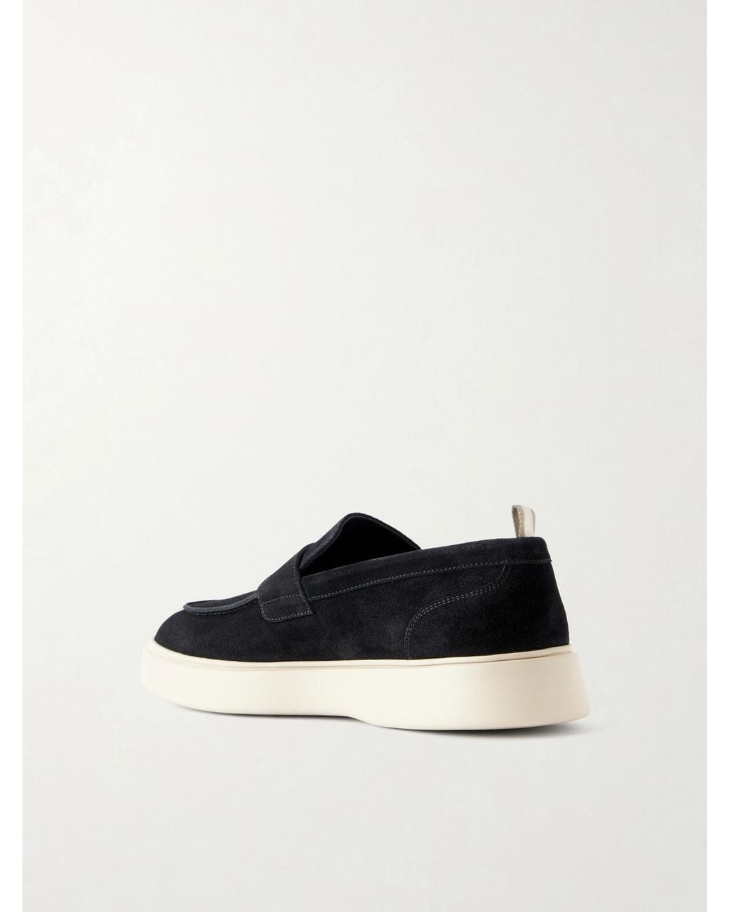 Officine Creative Black Frame 001 Suede Penny Loafers for men