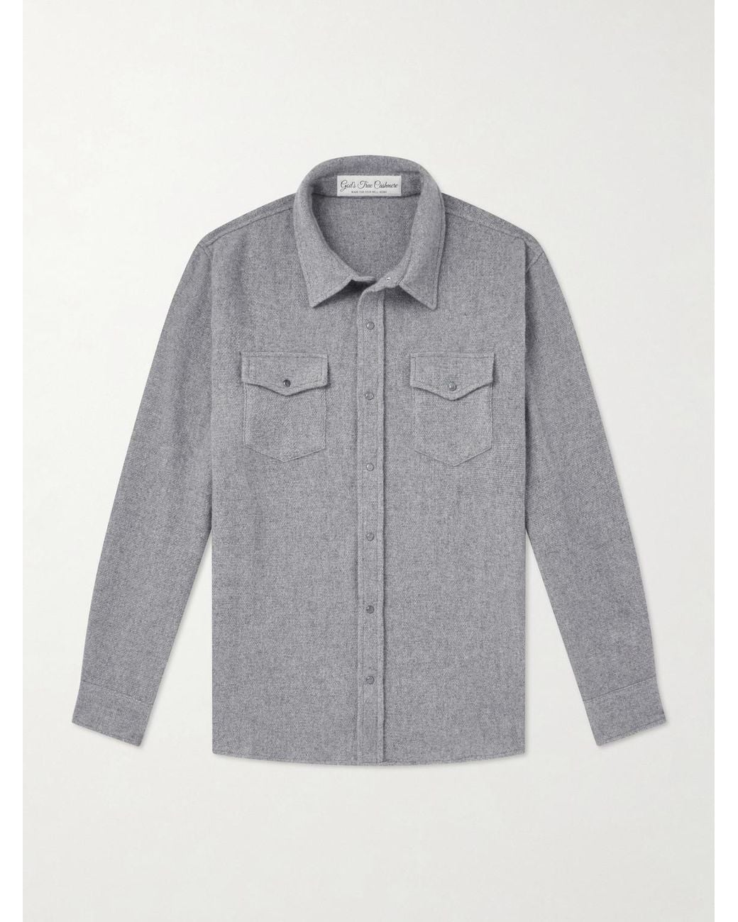 God's True Cashmere Gray Cashmere Shirt for men