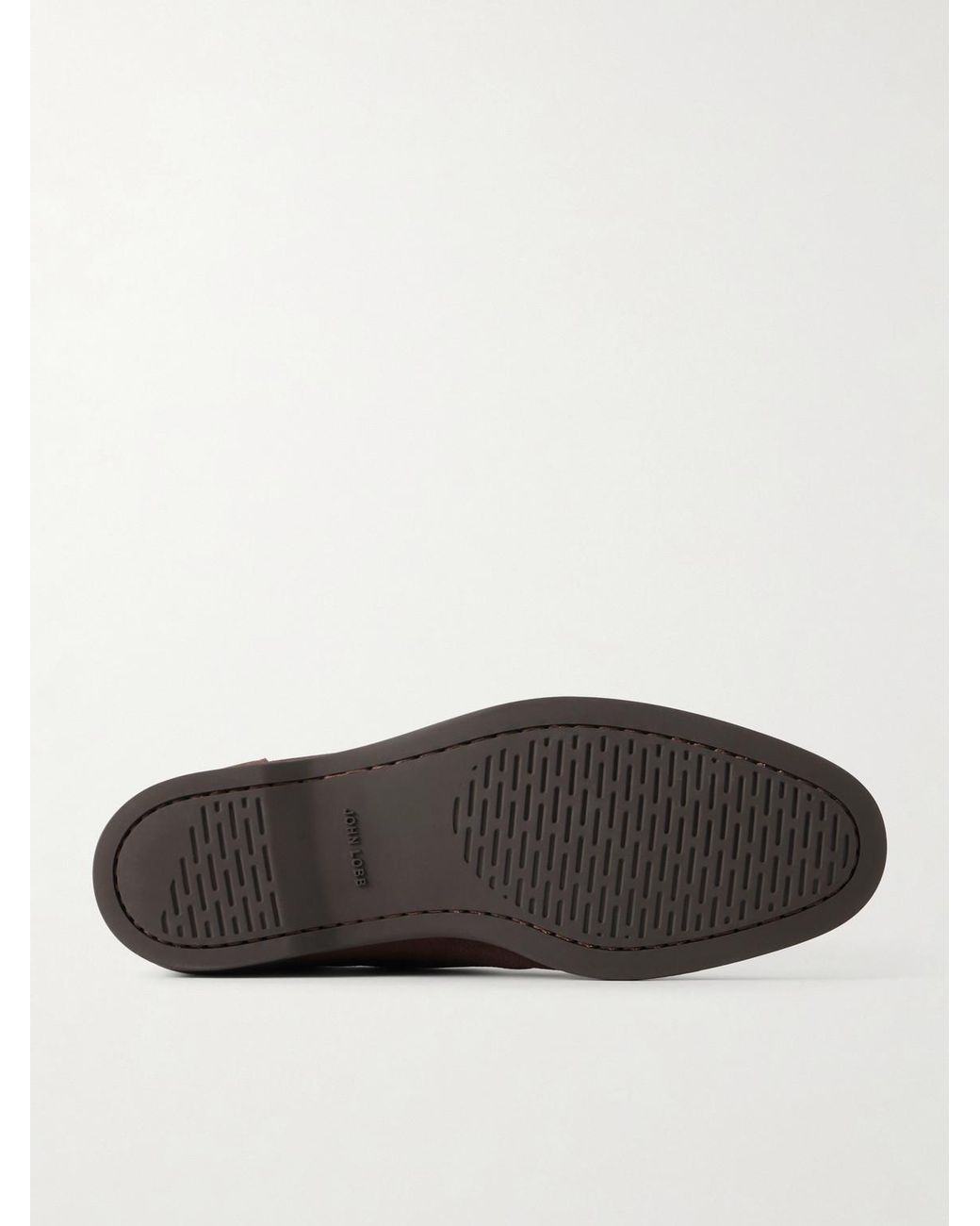 John Lobb Brown Pace Nubuck Loafers for men