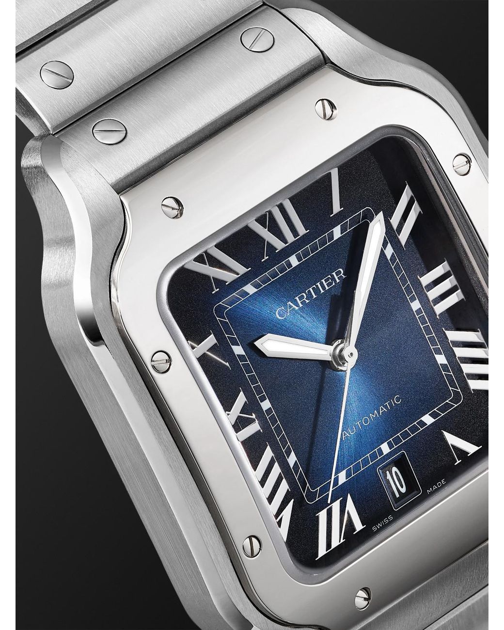 Cartier Black Santos De Automatic Interchangeable Steel Watch, Ref. Wssa0071 for men