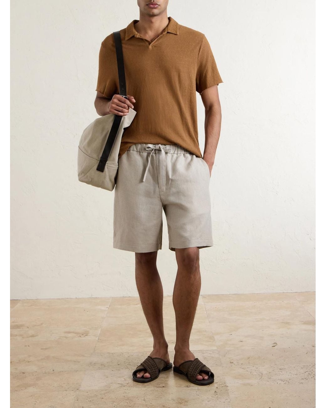 De Bonne Facture Natural Traveler Straight-Leg Linen Shorts for men