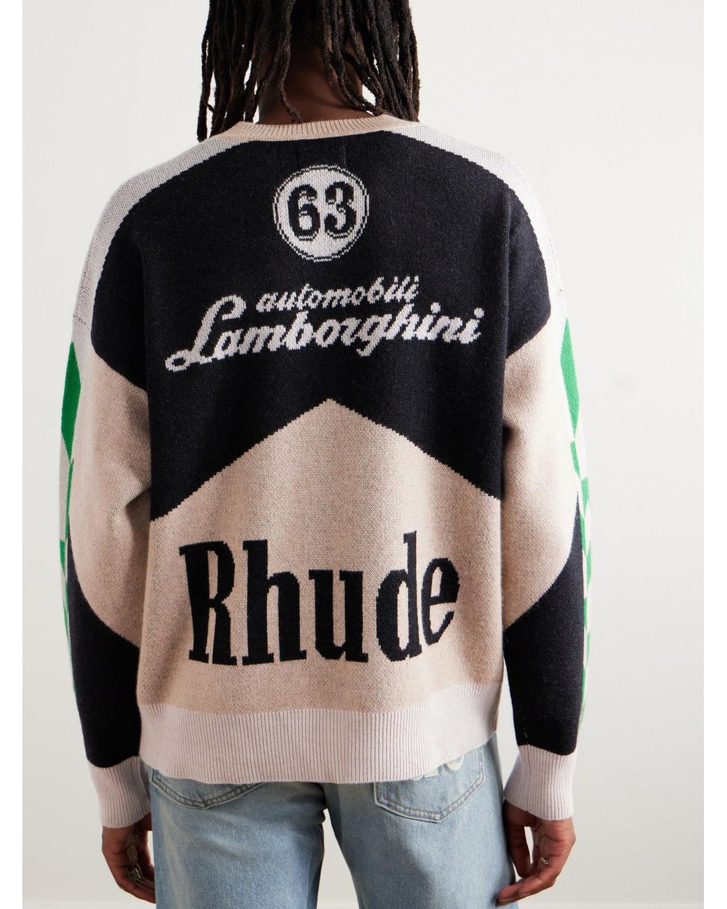 Rhude Lamborghini Logo-appliquéd Wool And Cashmere-blend Sweater in Black  for Men | Lyst UK