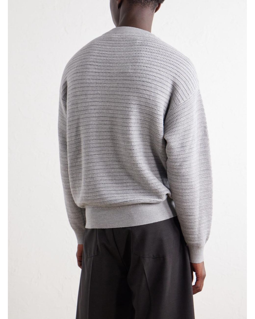 Frescobol Carioca Gray Jardim Merino Wool Sweater for men