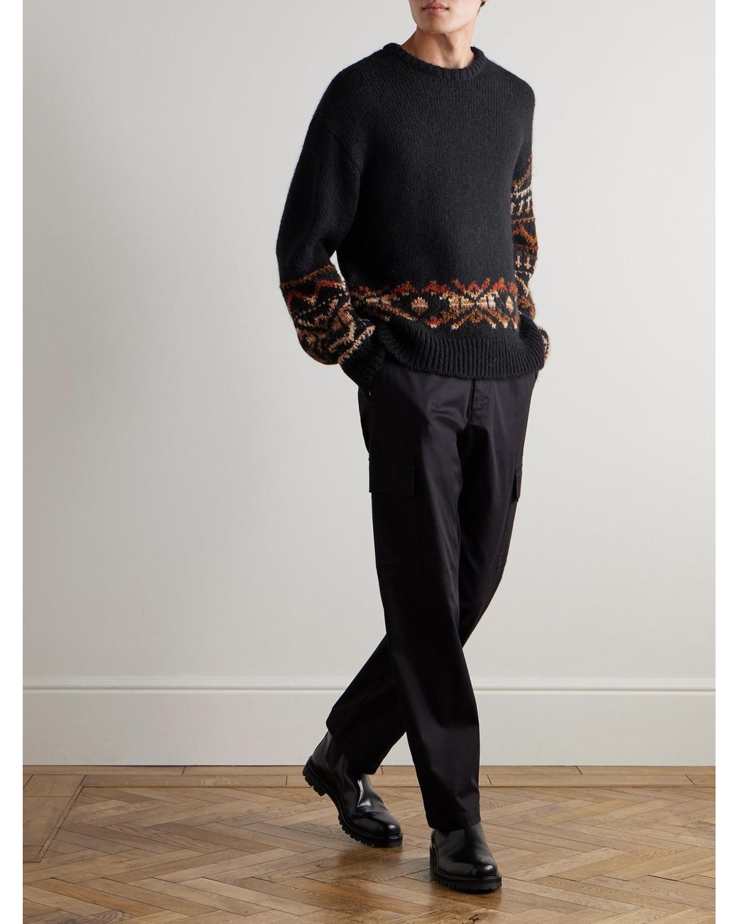 Emil 60032 Fair Isle Wool-Blend Sweater di NN07 in Blue da Uomo