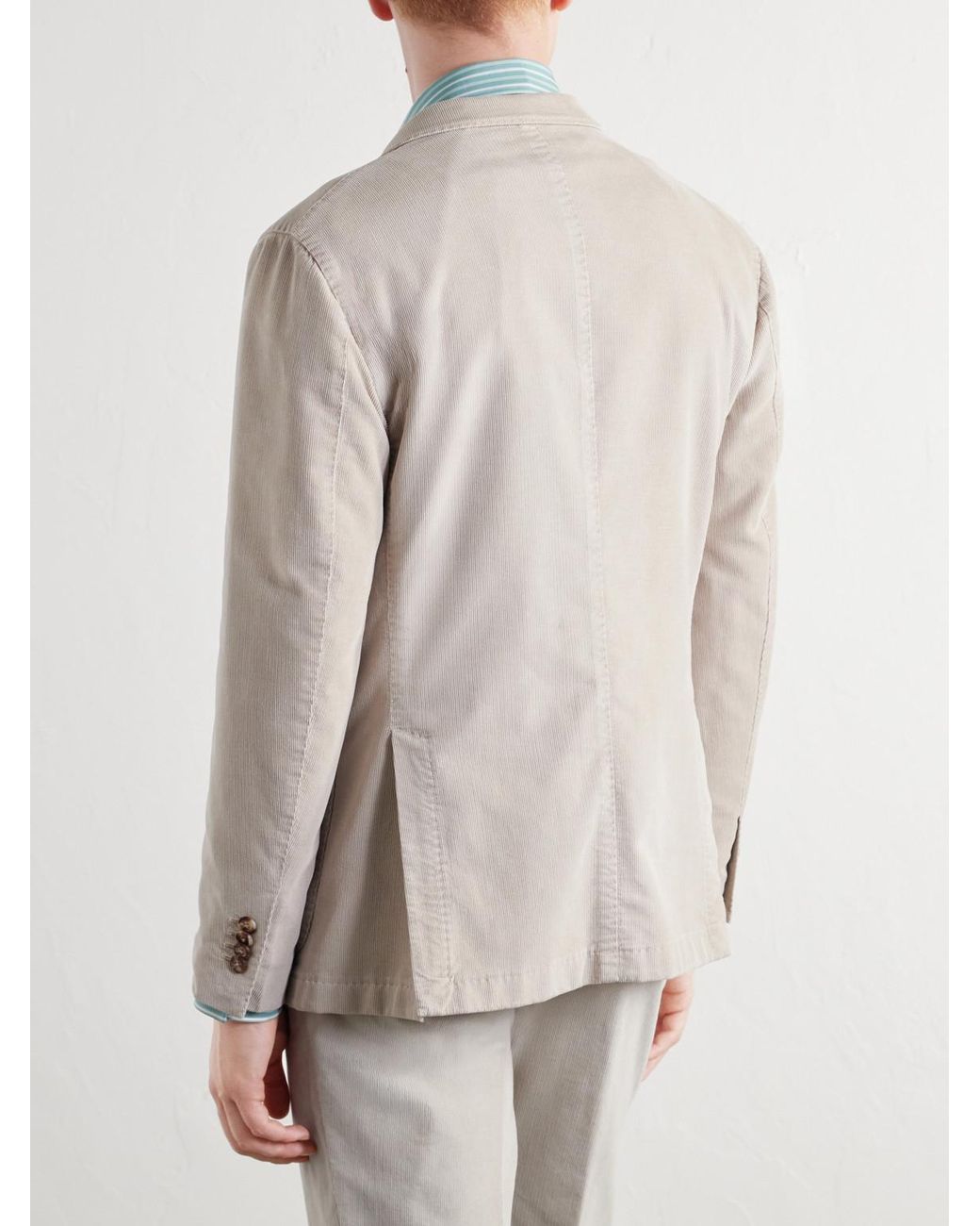 Boglioli Natural Cotton-blend Corduroy Suit Jacket for men