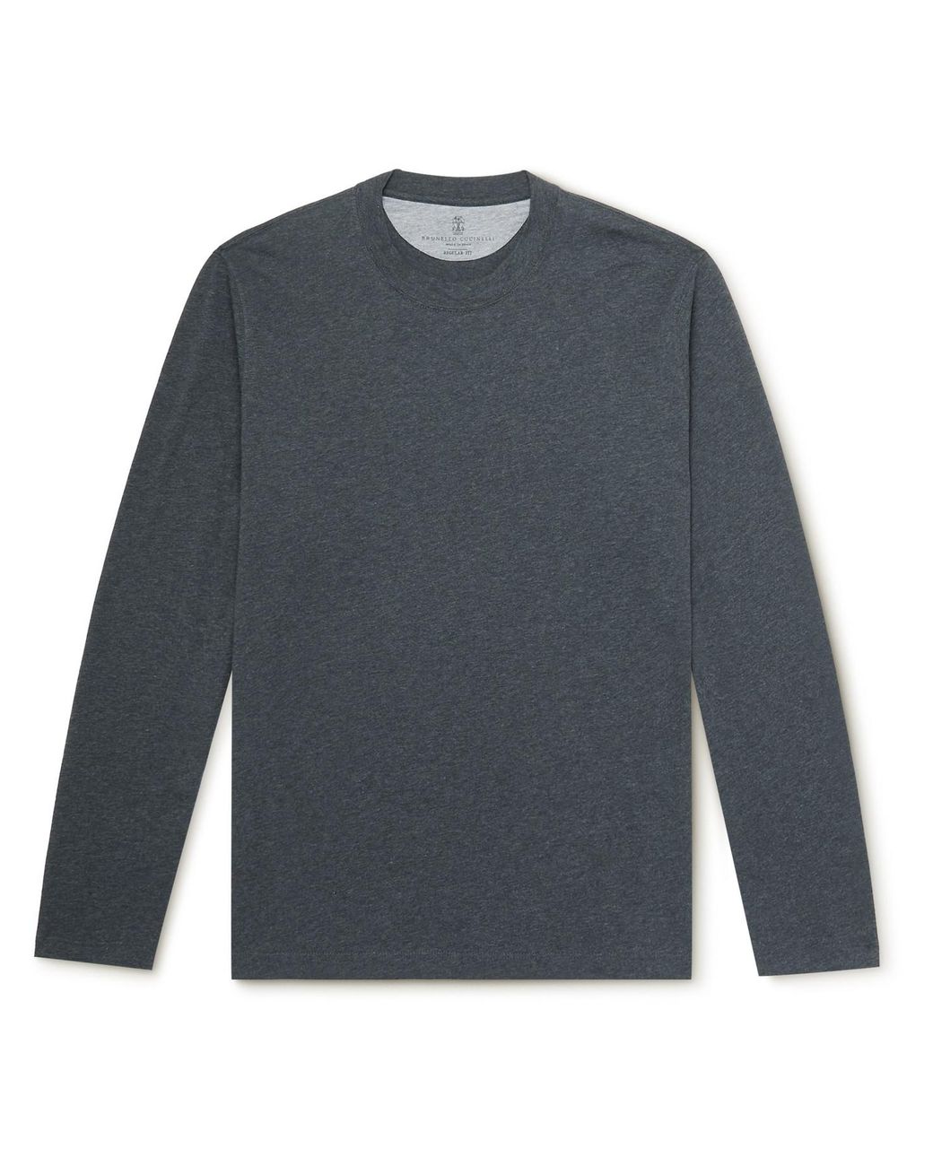 Brunello Cucinelli Cotton-jersey T-shirt in Gray for Men - Lyst