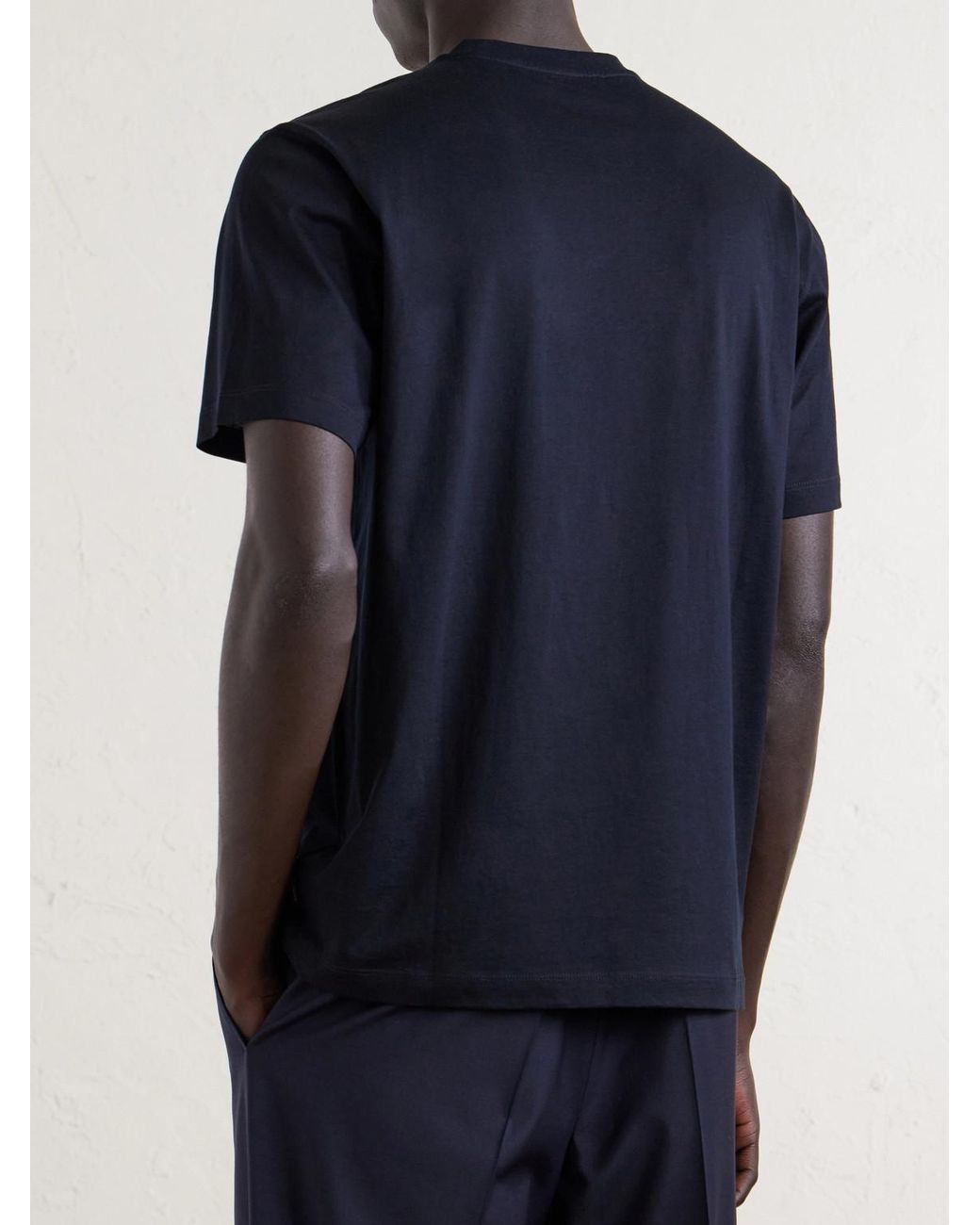 Slowear Blue Zanone Cotton And Silk-Blend Jersey T-Shirt for men