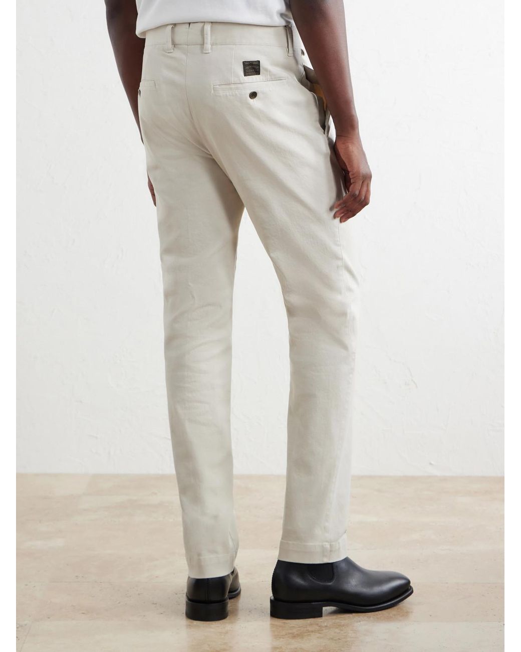 Slowear Natural Incotex Straight-leg Cotton-blend Twill Trousers for men