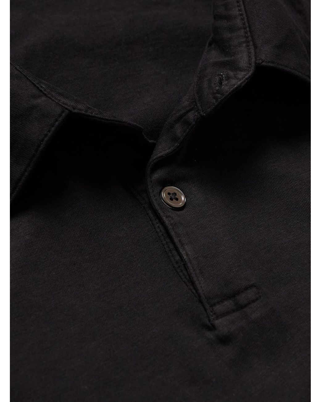 James Perse Black Slim-Fit Supima Cotton-Jersey Polo Shirt for men