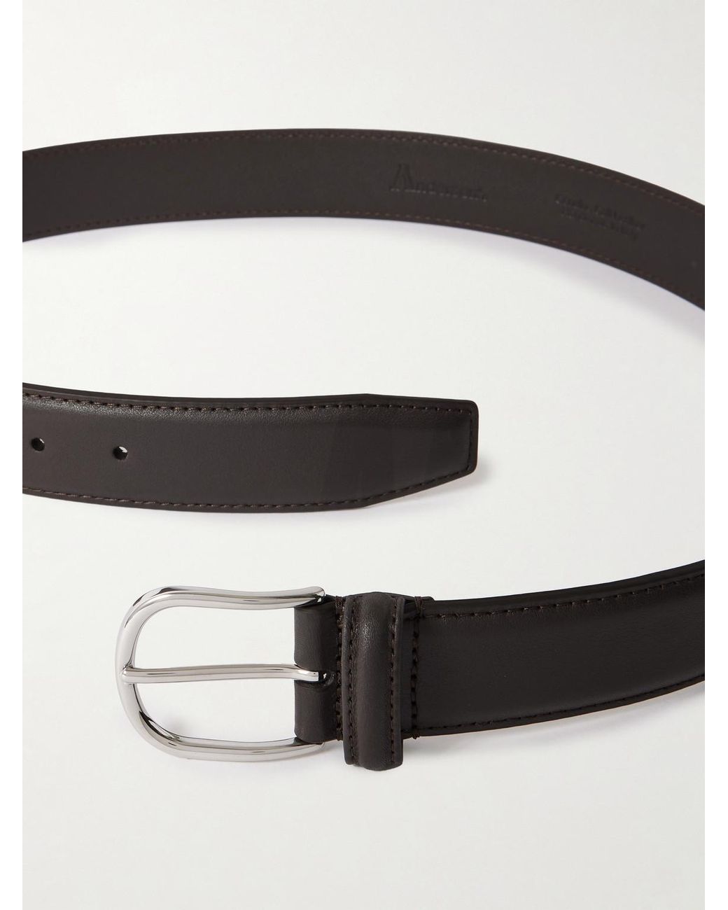 3.5Cm Leather Belt di Andersons in Black da Uomo