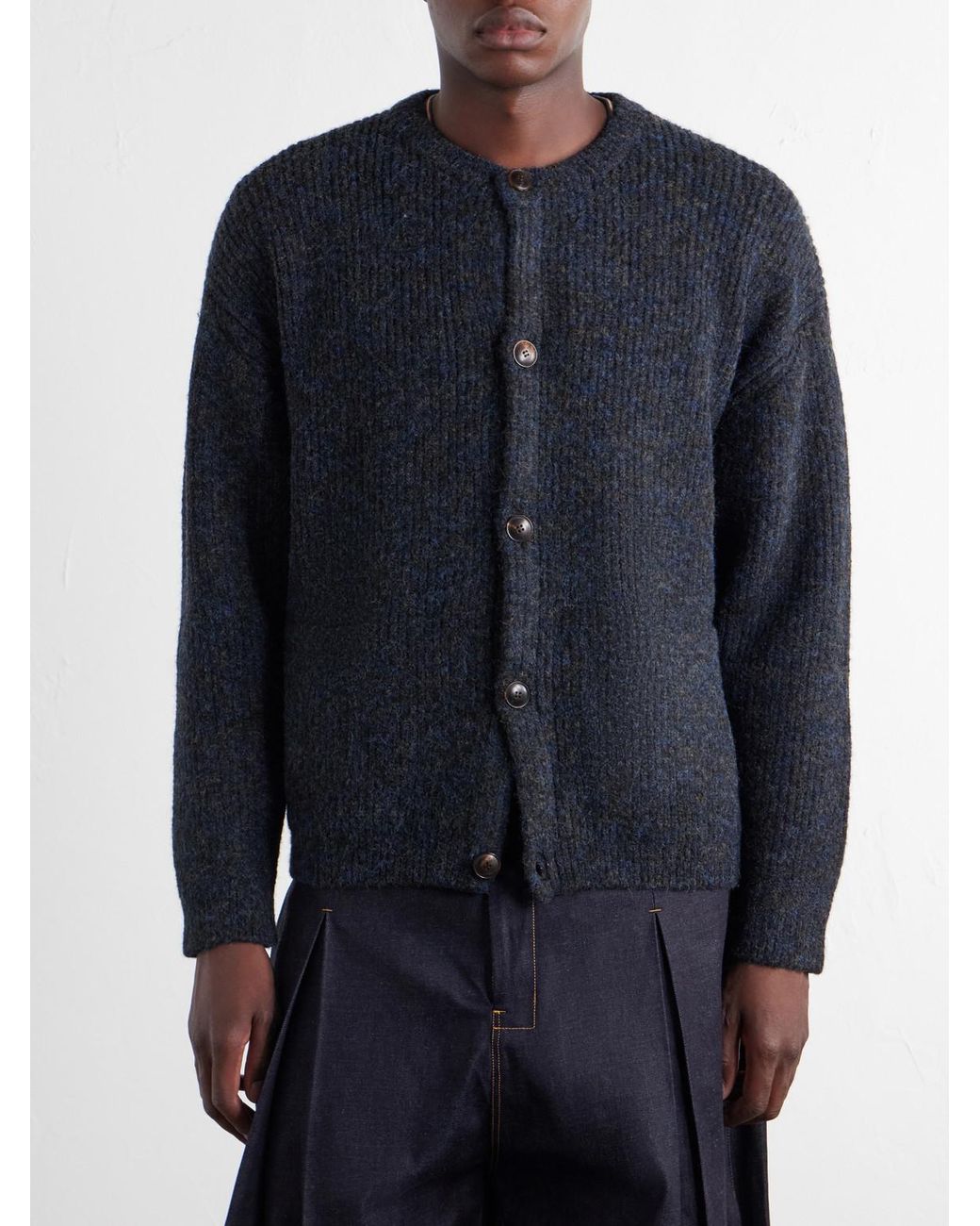 FRIZMWORKS Blue Knitted Cardigan for men