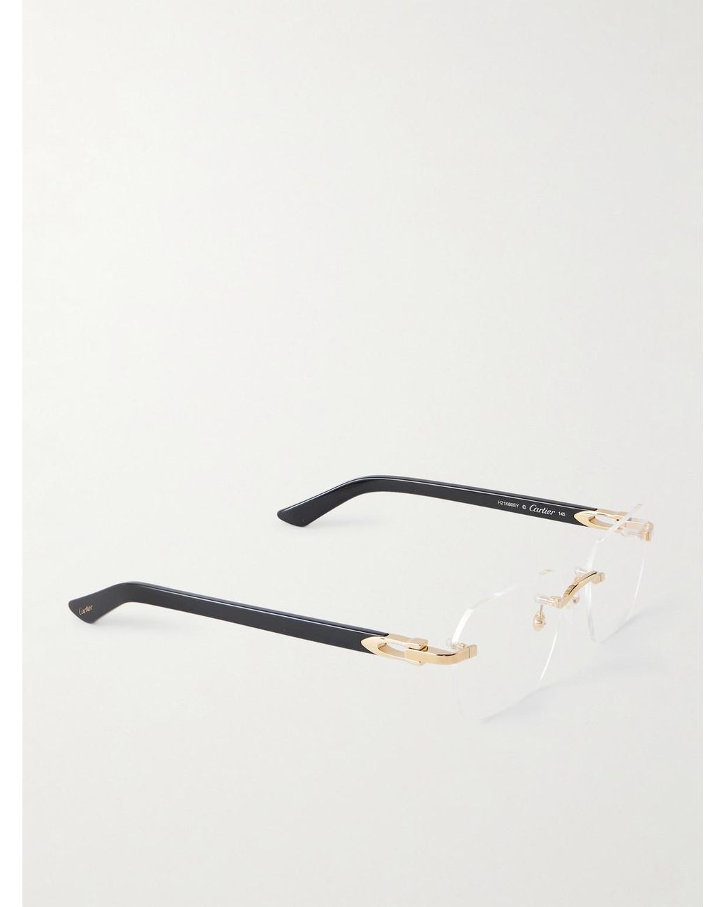 Cartier Black Signature C Acetate And-Tone Glasses for men
