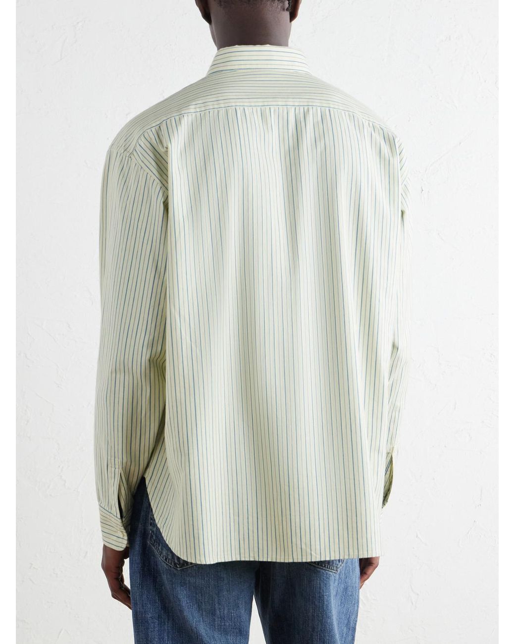 Visvim White Beiler Striped Cotton Oxford Shirt for men