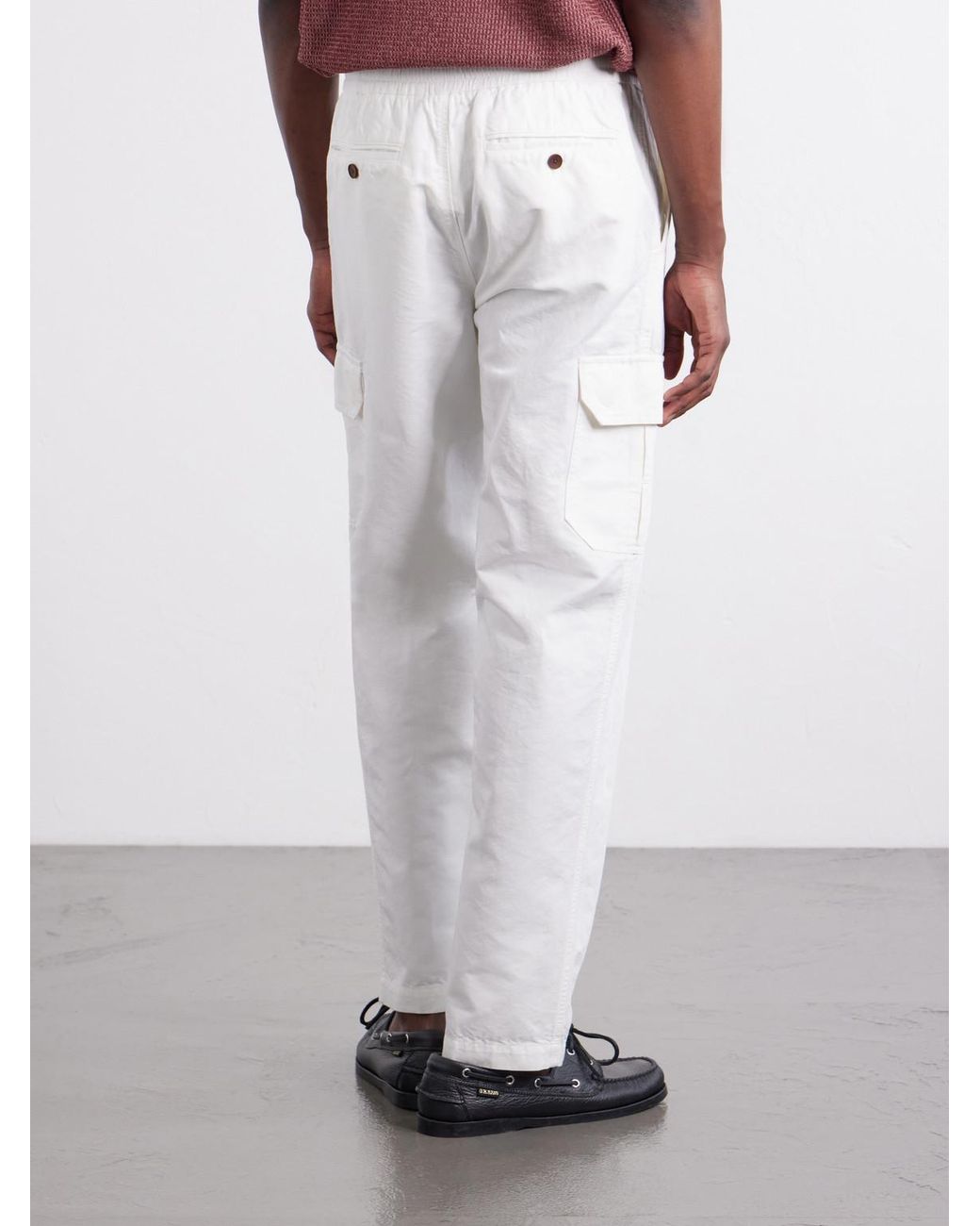 Mr P. White Tapered Cotton And Linen-Blend Trousers for men