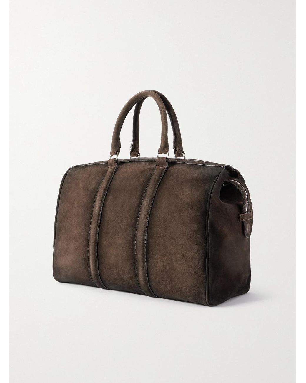 Officine Creative Brown Quentin 009 Airbrushed Suede Weekend Bag for men
