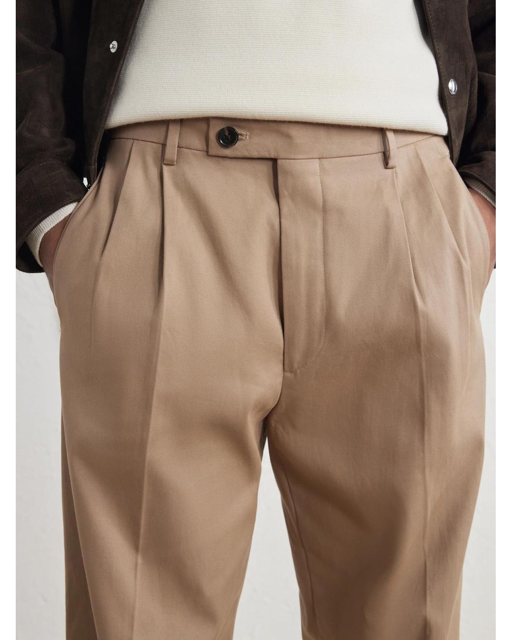 NN07 Natural Robin 10076 Straight-Leg Organic Stretch-Cotton Dobby Trousers for men