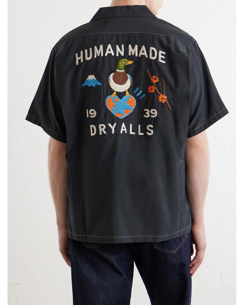 Human Made Blue Souvenir Logo-Embroidered Poplin Shirt for men