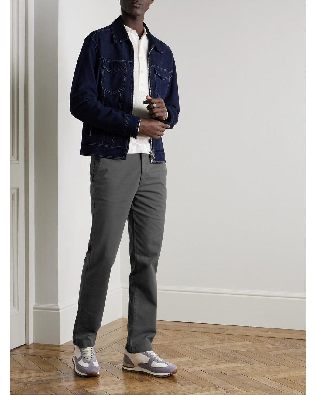 Mr P. Gray Samuel Straight-Leg Organic Cotton-Blend Twill Chinos for men